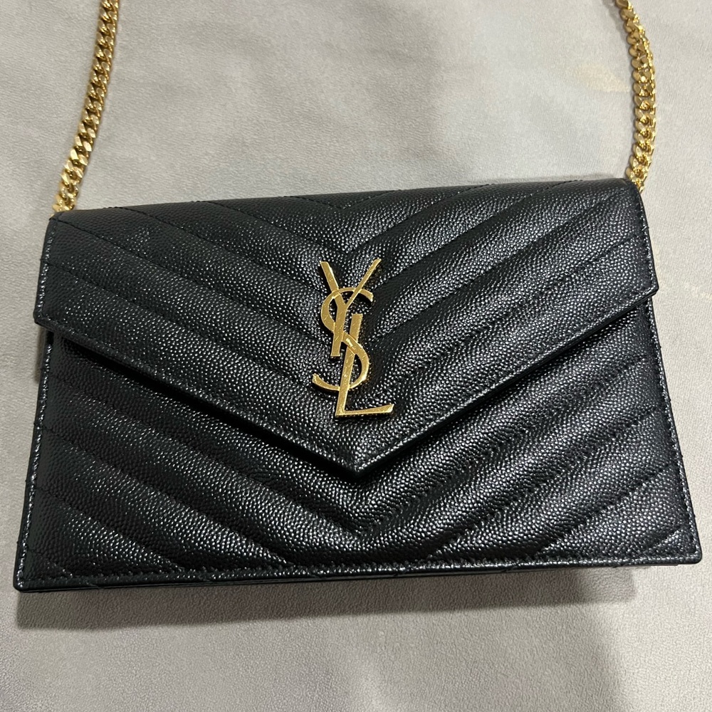 Yves Saint Laurent Black Quilted Leather Chain Bag